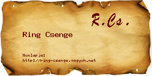 Ring Csenge névjegykártya